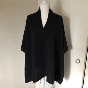 Black, cashmere, poncho.